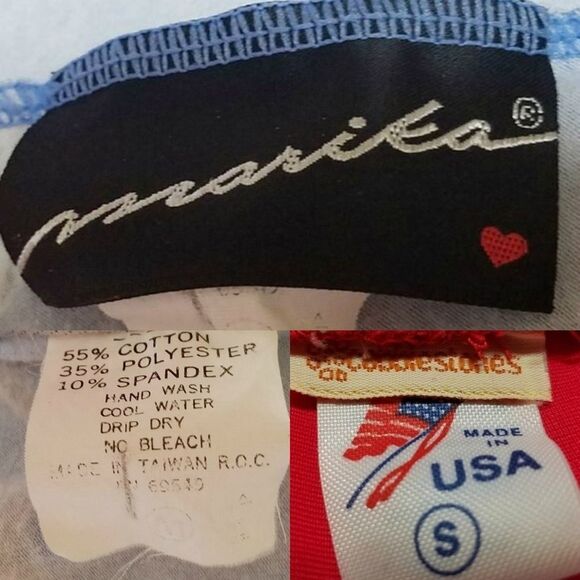 VINTAGE 70s Cobblestone Marika Stars And Stripes Bodysuit Tights Aerobics Outfit - Picture 16 of 16